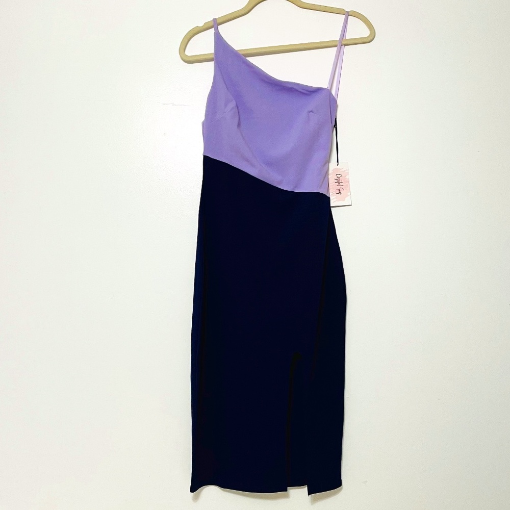Crystal Sky Colorblock One Shoulder Bodcon Dress